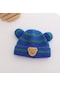Ikkb Sonbahar Ve Kış Çocuk Bebek Karikatür Sevimli Sıcak Ayrılık Şapkalı Mavi