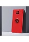Kilifone - Xiaomi Uyumlu Redmi Note 9 5g - Kılıf Yüzüklü Auto Focus Ravel Karbon Silikon Kapak - Kırmızı