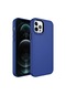 Noktaks - iPhone Uyumlu 13 Pro Max - Kılıf Metal Çerçeve Tasarımlı Sert Btox Kapak - Lacivert