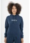Maraton Sportswear Comfort Kadın Kapşonlu Uzun Kol Basic Navy Sweatshirt 22973-navy
