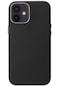 Noktaks - iPhone Uyumlu 12 Mini - Kılıf Kablosuz Şarj Destekli Leathersafe Magsafe Kapak - Siyah