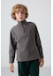 Tommy Life Koyu Gri Kalın Yumuşak Dokulu Standart Fit Nakışlı Polar Erkek Çocuk Sweatshirt - 11221 Koyu Gri