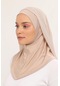 Hazır Lüks Pratik Hijablı Şifon Şal Kum Beji