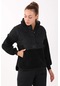 Maraton Sportswear Comfort Kadın Kapşonlu Uzun Kol Outdoor Siyah-siyah Sweatshirt 21441-siyah-siyah