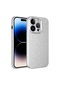 Noktaks - iPhone Uyumlu 14 Pro - Kılıf Simli Kamera Korumalı Koton Kapak - Beyaz