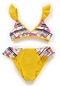 Endeep Kız Çocuk Desenli Volanlı Sarı Bikini Takımı-sarı