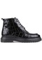 Shoetyle - Siyah Croco Deri Fermuarlı Erkek Bot 250-604-874-siyah