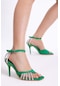 Tonny Black Kadın Yeşil Gecce Serisi Taş İşlemeli Topuklu Ayakkab