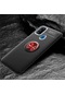 Mutcase - Samsung Uyumlu Galaxy M21 - Kılıf Yüzüklü Auto Focus Ravel Karbon Silikon Kapak - Siyah-kırmızı