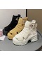 Beyaz Tuınanle Kadın Sandalet Yaz Yüksek Topuklu Bayan Kalın Ayakkabı Platformu Takozlar Tatlı Zip Beyaz Sandalet