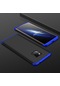 Kilifone - Huawei Uyumlu Mate 20 Pro - Kılıf 3 Parçalı Parmak İzi Yapmayan Sert Ays Kapak - Siyah-mavi