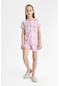 Defacto Kız Çocuk Desenli Kısa Kollu Pijama Takımı C2838a824smpn451
