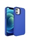 Tecno - İphone Uyumlu İphone 11 - Kılıf Metal Çerçeve Tasarımlı Sert Btox Kapak - Saks Mavi