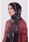 Siyah-bordo Etnik Desen Sport Şal Siyah-bordo