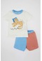 Defacto Erkek Bebek Renk Bloklu Penye Kısa Kollu Şortlu Pijama Takımı C3523a524hser98