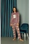 Kadın Kışlık Polar Pijama Takımı Peluş Desenli Takım Tampap 312358- 1015