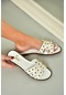 Fox Shoes U291100003 Beyaz Hakiki Deri Kadın Terlik Beyaz-hakiki Deri Çok Renkli