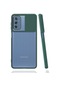 Kilifolsun Samsung Uyumlu Galaxy M52 Kılıf Slayt Sürgülü Arkası Buzlu Lensi Kapak Koyu Yeşil