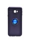 Kilifone - Samsung Uyumlu Galaxy J4 Plus - Kılıf Yüzüklü Auto Focus Ravel Karbon Silikon Kapak - Siyah-mavi