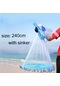 Vkemall Mavi Beyaz 240cm Monofilament Çelik Ağırlıklı Atma Ağı - Hızlı Daldırma, Kolay Kullanım Balık Av Aleti