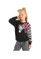 Denokids Fırfırlı Zebra Kız Çocuk Siyah Sweatshirt Mint