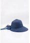 Kadın Fiyonk Detaylı Lacivert Hasır Şapka - Standart