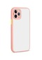 Noktaks - iPhone Uyumlu 11 Pro - Kılıf Arkası Buzlu Renkli Düğmeli Hux Kapak - Pembe