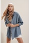 Bigdart 3900 Oversize Uzun Basic Gömlek - İndigo 001