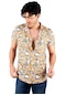 Deepsea Erkek Sarı Dijital Baskılı Gömlek 2305015