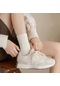 Bej 1 Çift Siyah Beyaz Kore Japon Trendi Kadın Çorap