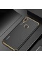Tecno - Huawei P Smart 2019 Pot-lx1 - Kılıf Dört Köşesi Renkli Arkası Şefaf Lazer Silikon Kapak - Gold