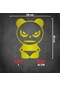 Kızgın Erkek Panda Sticker - Araba Sticker - 26cmx40cm - Altın