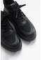 Luvishoes Pure Siyah Cilt Kadın Spor Ayakkabı