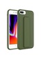 Noktaks - iPhone Uyumlu 7 Plus - Kılıf Mat Koruyucu El Tutacaklı Stand Olabilen Qstand Kapak - Koyu Yeşil