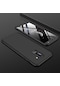 Tecno - Samsung Galaxy Uyumlu A6 Plus 2018 - Kılıf 3 Parçalı Parmak İzi Yapmayan Sert Ays Kapak - Siyah