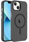 iPhone Uyumlu 14 Kılıf Magsafe Destekli Buzlu Transparan C-pro Sert Arka Kapak - Siyah