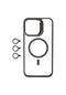 Kilifone - İphone Uyumlu İphone 15 Pro Max - Kılıf Kablosuz Şarj Destekli Standlı Lensli Klon Magsafe Kapak - Gri