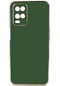 Oppo A54 4g Kılıf Lopard Parlak Kenarlı Altın Işlemeli Kamera Korumalı Kapak Bark - Koyu Yeşil