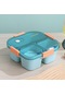 Okul Piknik Gıda Saklama Kabı Kutusu Için Taşınabilir Öğle Yemeği Için Bento Kutusu Bölme Mikrodalga Sızdırmaz Yemek Kabı Ofis-1100Ml Mavi