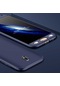 Noktaks - Samsung Galaxy Uyumlu J5 Pro - Kılıf 3 Parçalı Parmak İzi Yapmayan Sert Ays Kapak - Mavi