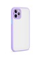 Noktaks - iPhone Uyumlu 11 Pro - Kılıf Arkası Buzlu Renkli Düğmeli Hux Kapak - Lila