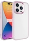 Mutcase - İphone Uyumlu İphone 15 Pro - Kılıf Renkli Koruyucu Sert Krom Kapak - Pembe Açık