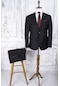 Erkek Regular Fit Mono Yaka Siyah Takım Elbise-3108-siyah