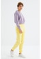 Tommy Life Limon Yüksek Bel Şardonlu 3 İplik Pamuklu Basic Kadın Eşofman Alt - 94624 Limon Sarısı