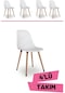 Mutfak Sandalyesi / Yemek Sandalyesi / Sandalye Takımı / 4 Kişilik / Flora Axen Beyaz