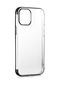Noktaks - iPhone Uyumlu 12 - Kılıf Dört Köşesi Renkli Arkası Şefaf Lazer Silikon Kapak - Siyah