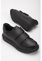 Balon Taban 2 Cırtlı Siyah Kadın Spor Ayakkabı-2853-siyah