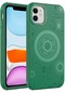 Mutcase - İphone Uyumlu İphone 11 - Kılıf Kablosuz Şarj Destekli Desenli Hot Magsafe Kapak - Koyu Yeşil