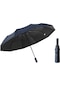 Hyt-şemsiye Otomatik Güneş Korumalı Ve Yağmur Korumalı Kalınlaştırılmış Katlanır Şemsiye-beyaz - Lacivert