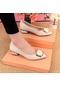 Krem Yaz Yumuşak Alt Tek Ayakkabı Kadın Mizaç İle Kalın Gerçek Yumuşak Deri Ayakkabı Sığ Ağız Sivri Düz Tabanlı İş Ayakkabısı